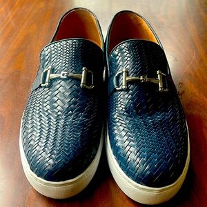 Marc Nolan Boardwalk Navy Leather Woven size 12